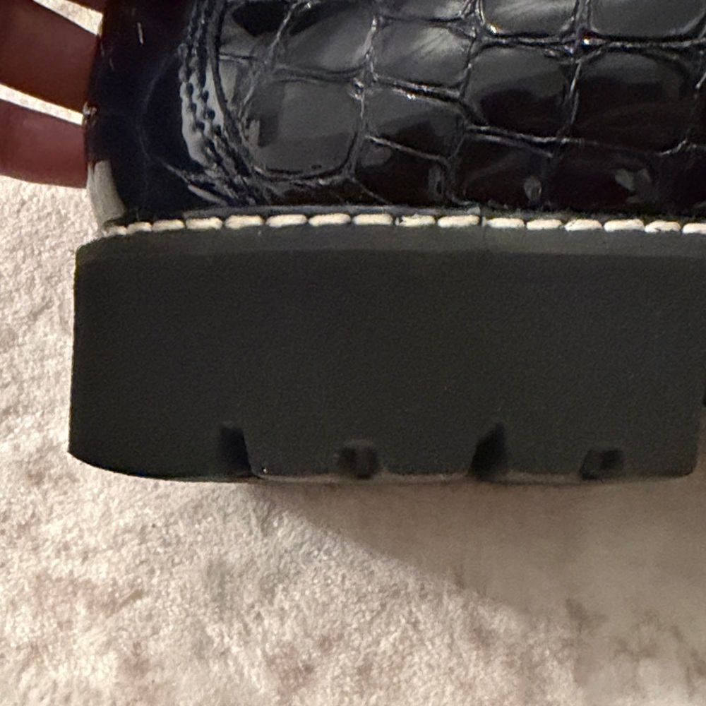 Donald J. Pliner Navy Crocodile-Embossed Loafers - Picture 4 of 7